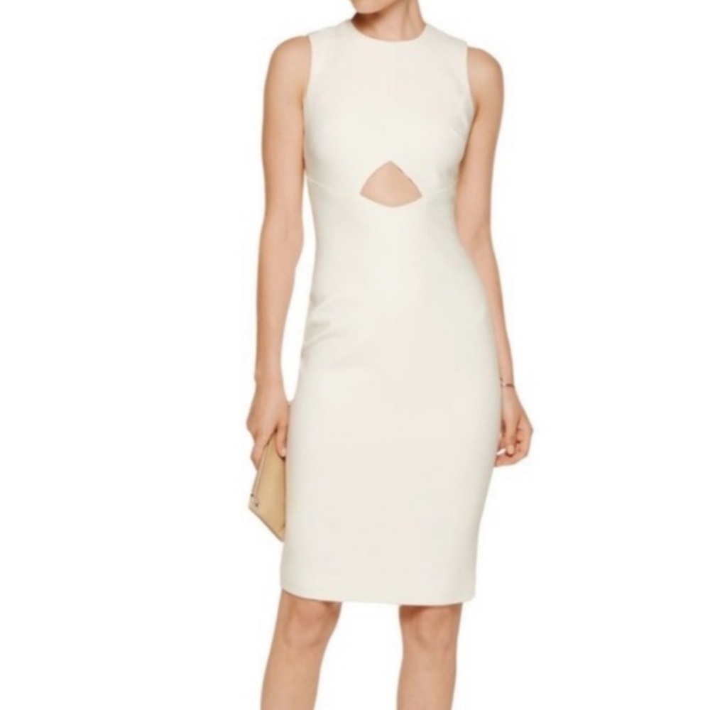 Elizabeth & James Dress Sapphire White Bodycon Sleeveless w/ Center Cut Out